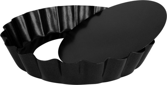 Krumble Moules à Quiche - Mini Moules à Quiche - Set de 6 - Métal - Diamètre 10 cm - Gris Foncé