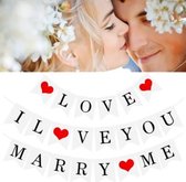 Slinger marry me - Slinger huwelijksaanzoek - Versiering marry me - Versiering huwelijksaanzoek - Versiering verloving - Versiering trouwen - Slinger I love you - Slinger liefde -