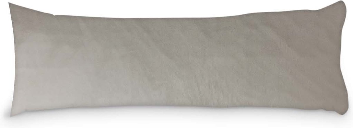 Beau Maison Velvet Body Pillow Kussensloop Taupe Grijs 45 x 145 cm