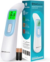 MostEssential Premium Koortsthermometer - Infrarood Thermometer - Thermometer Voorhoofd - Oorthermometer - Contactloos - Koortsthermometer voor Volwassenen, Kinderen en Baby's - 20D