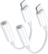 Jack naar lightning kabel geschikt voor iPhone- Jack kabel - iPhone oortjes tussenkabeltje - Audio Jack 3.5mm - 2-PACK