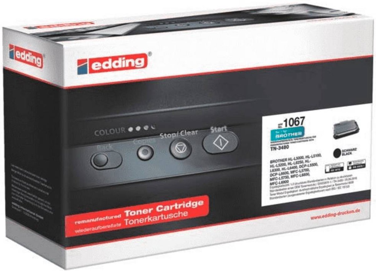 Edding Toner vervangt Brother TN-3480 Compatibel Zwart 8000 bladzijden EDD-1067