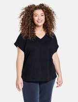 SAMOON Dames Basic shirt met V-hals GOTS