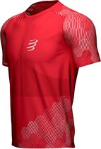 Compressport Racing Shirt Heren - sportshirts - rood/wit - maat L