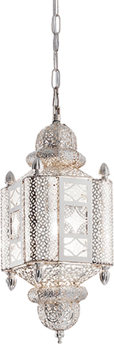 Ideal Lux - Nawa - Hanglamp - Metaal - E27 - Zilver - Voor binnen - Lampen - Woonkamer - Eetkamer - Keuken