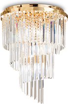 Ideal Lux Carlton - Plafondlamp Modern - Messing  - H:69cm - E14 - Voor Binnen - Metaal - Plafondlampen - Slaapkamer - Kinderkamer - Woonkamer - Plafonnieres