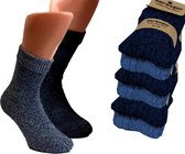 6 Paar Noorwegen Wollen Sokken - Donker Blauw - Maat 39-42