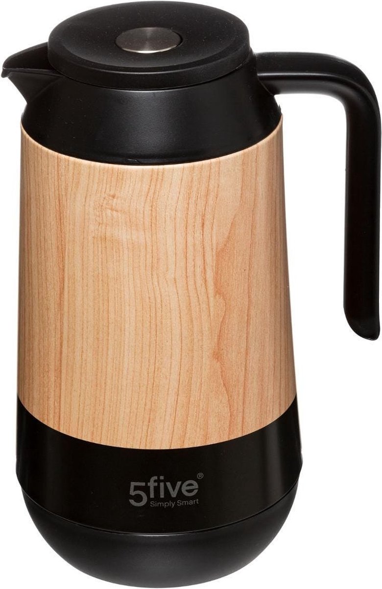 5five RVS Geïsoleerde Pitcher - 1L, Zwart