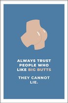 Walljar - Big Butts - Muurdecoratie - Poster