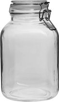 voorraadpot - Vierkante glazenpot van 3 liter met klemsluiting en recepten - 3 liter pot