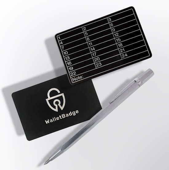 Card - Crypto Wallet - Seed Phrase Backup - Black - Metal - Credit Card Size - Seed Phrase Storage - Hardware Wallet - Ledger - Trezor - WalletBadge