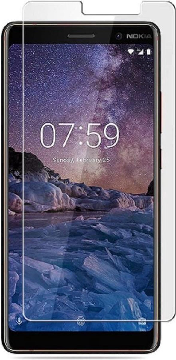 NuGlas Screenprotector Geschikt Voor Nokia 7 Plus Tempered Glass 2.5D