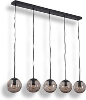 Plafondlamp 5 delig - Gerookt glas lamp - Smoken lamp - Moderne Vintage hanglamp - Plafondlamp Muurlamp - Industriële lamp - LED lamp - Vintage lamp - Hanglamp - Zwart