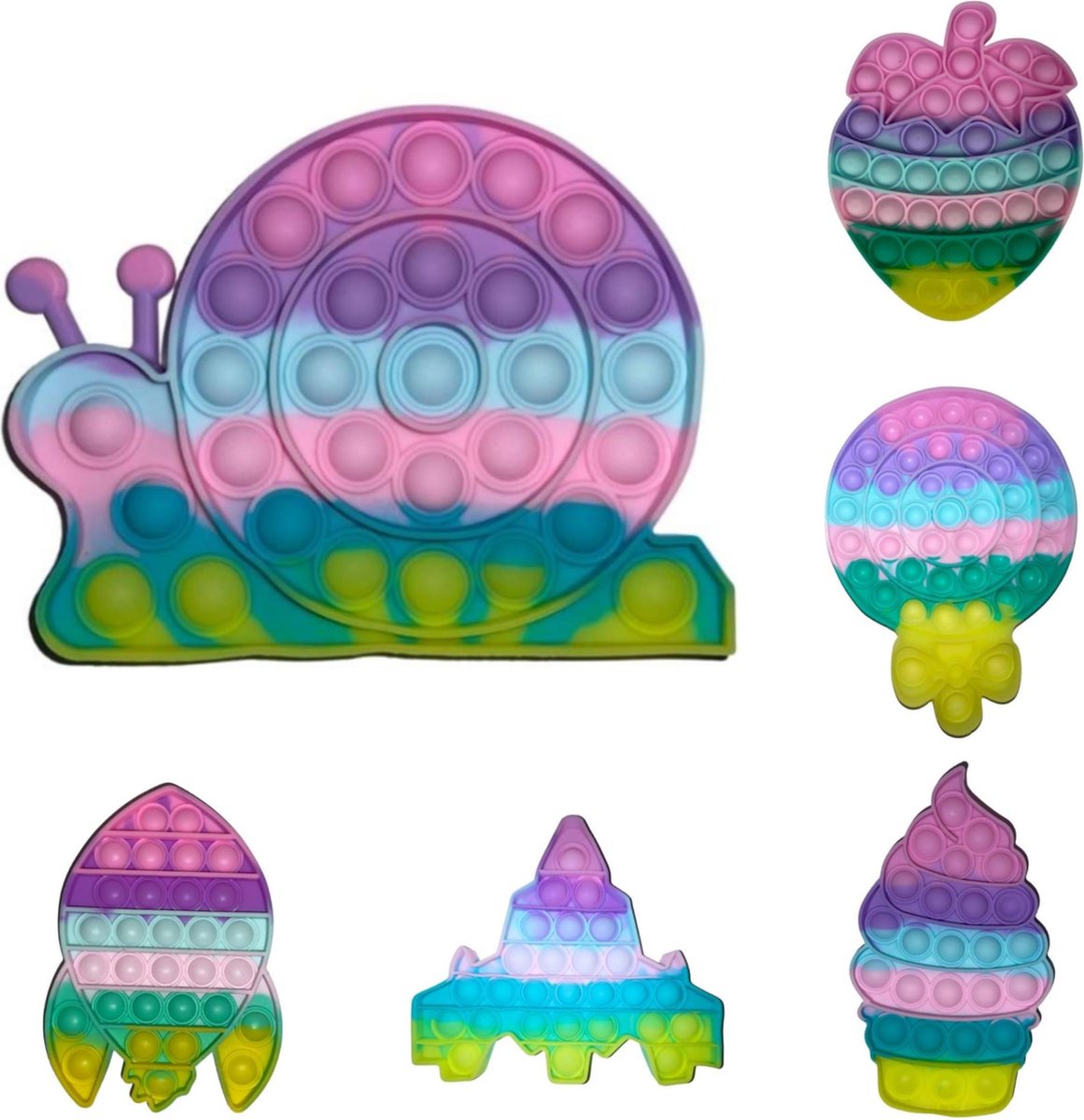 Fidget Toys Pakket 6x Inclusief Slak Pop it fidget toy goedkoop