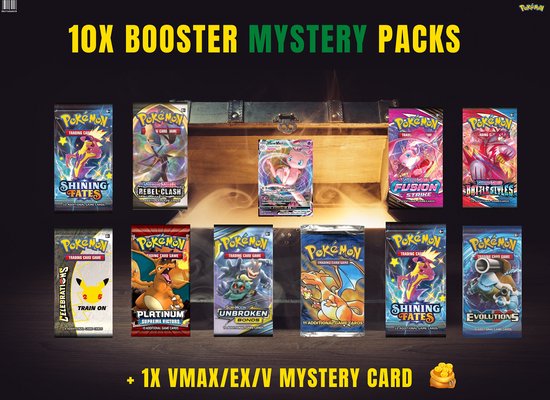Thumbnail van een extra afbeelding van het spel POKÉMON MYSTERY BOOSTER BOX 10x PACKS + 1x EX/V/GX/Secret Rare VMAX