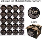 Ramadan - Suikerfeest - Eid Mubarak - Stickers - Versiering - Decoratie - 20 stuks - Zwart