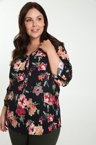 Paprika Dames Hemd in viscose met bloemenprint - Outdoorblouse - Maat 52