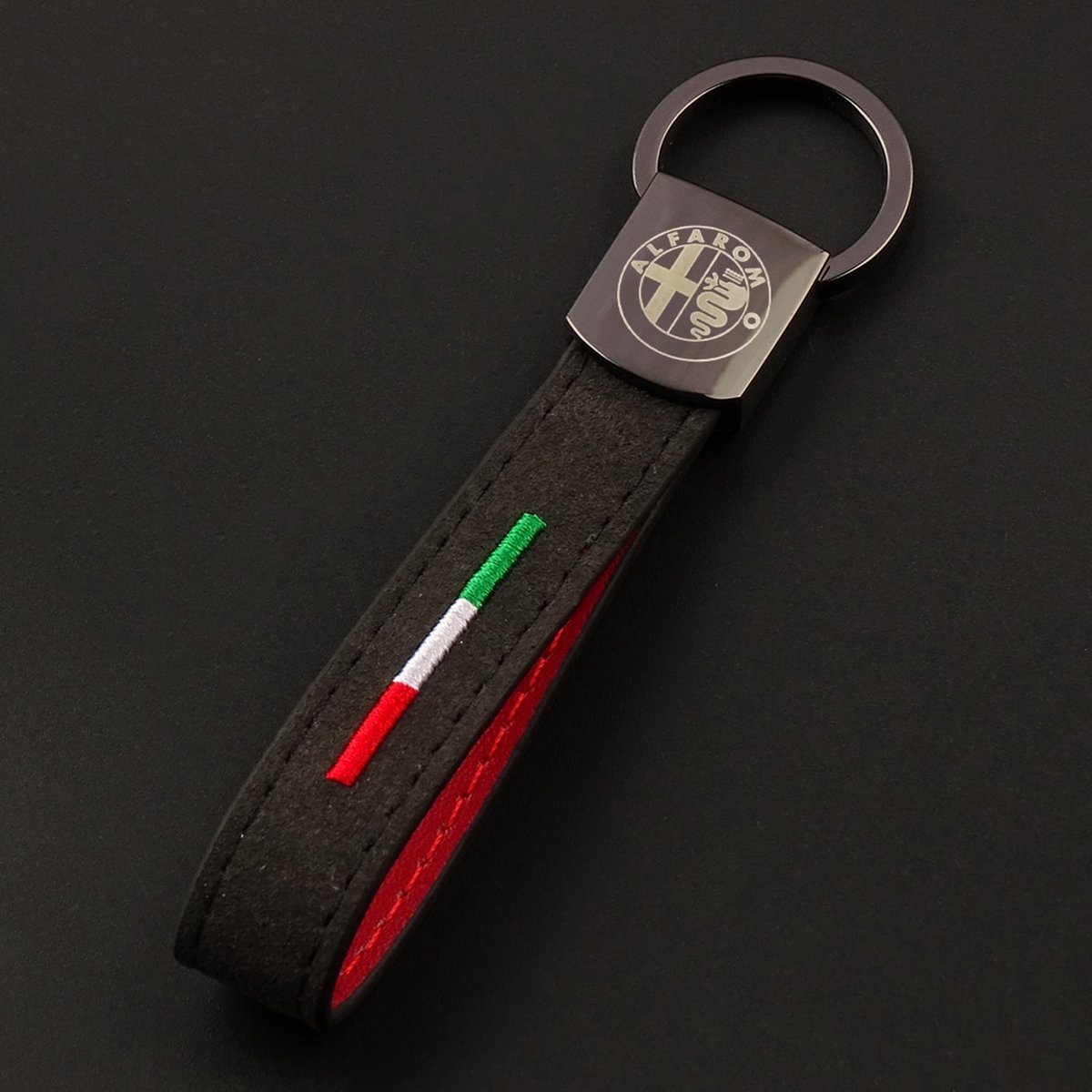 Porte-clés de voiture en Alcantara de Luxe - Compatible avec Alfa Romeo  Guilietta /