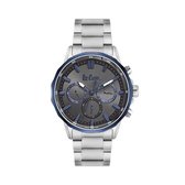 Lee Cooper LC06983.360 - Horloge - Analoog - Mannen - Heren - stalen band - Zilverkleurig - Blauw- Zwart