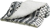 BeOneBreed Aztec Soft Pet Blanket - Superzachte fleece deken voor Hond en Kat - Dubbelzijdig  - Donkergrijs - 71 x 89 cm - Aztec Donkergrijs