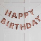 ‘Happy Birthday’ Fringe Rosé Goud - 1.5 Meter