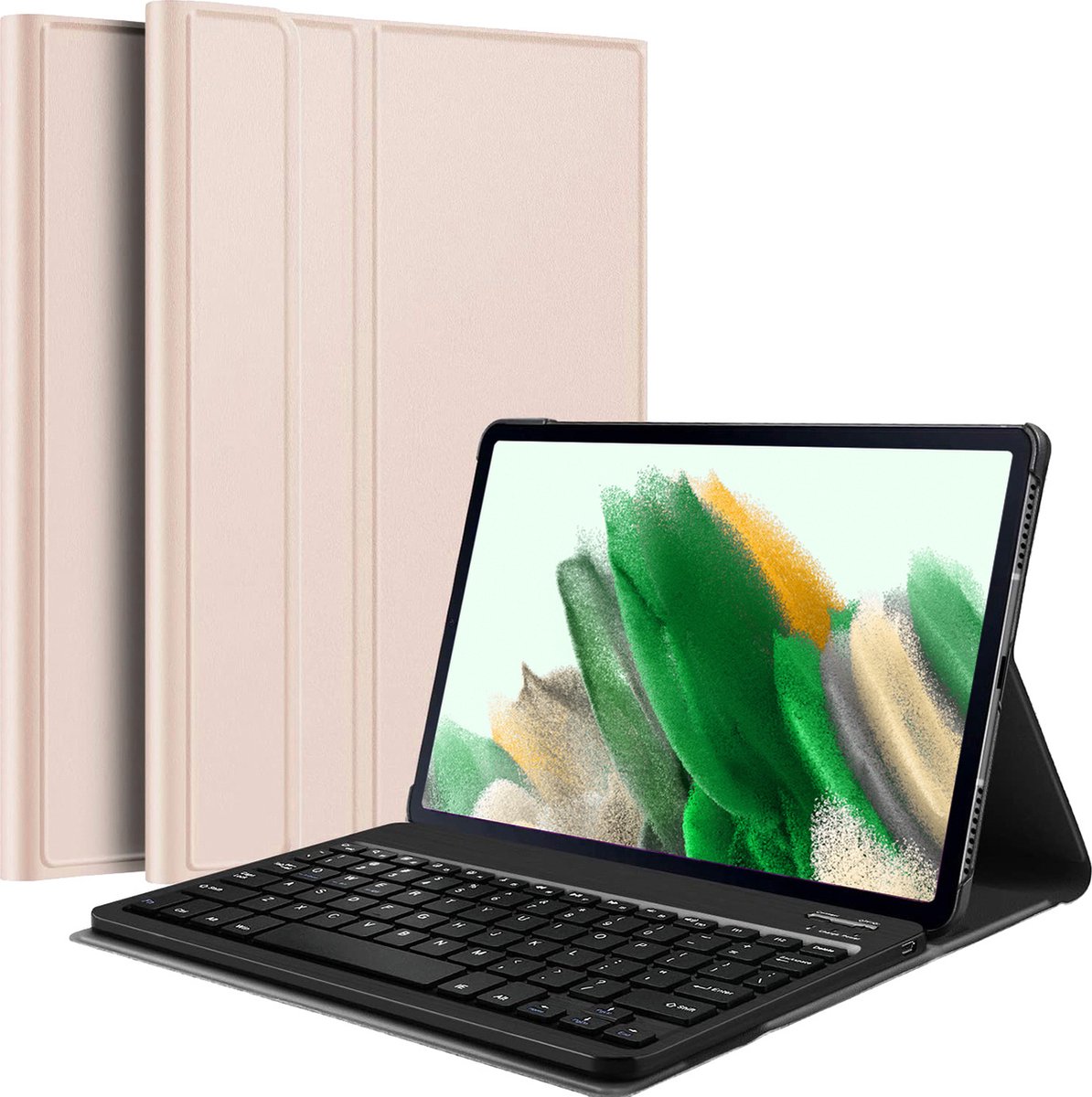 Hoes Geschikt voor Samsung Galaxy Tab A8 Hoes Keyboard Cover Toetsenbord Hoesje - Hoesje Geschikt voor Samsung Tab A8 Toetsenbord Hoes - Goud.