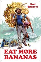 Bud Spencer Eat More Bananas Metalen Bord - 20 x 30 cm