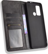 Motorola Moto G60 Hoesje - Mobigear - Sensation Serie - Kunstlederen Bookcase - Zwart - Hoesje Geschikt Voor Motorola Moto G60