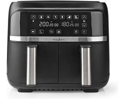 Nedis Dubbele Heteluchtfriteuse - 2x3.8 l - Tijdschakelaar: 60 min - Aantal vooraf ingestelde programma's: 6 - Digitaal - Zwart