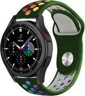 Strap-it Samsung Galaxy Watch 4 Classic 46mm sport band - legergroen/kleurrijk