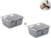 2x Boîte de conservation des aliments - koelkast organisateur de fruits - Contenants pour aliments Boîtes de conservation - Boîte pour aliments frais avec couvercle - Conteneurs pour réfrigérateur - Bac de rangement - Boîte de rangement