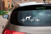Windhond  3x – autosticker - sticker voor raam auto deur muur laptop - heartbeat - rashondensticker - hondenlijn – hondenriem - Doglove - Abany quality design
