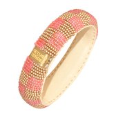 Return to Sender Roze met gouden armband - Beaded bracelet slim - - Roze