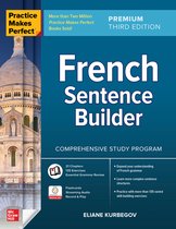 La couverture de 'Practice Makes Perfect: French Sentence Builder, Premium Third Edition' avec une image de la basilique du Sacré-Cœur à Paris. Le titre est bien visible.