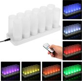 LED Kaars - Kleur Veranderend - Flikkerend - Vlamloos - Theelichtje - LED Kaarsen Gloeilamp - Met Afstandsbediening - USB Oplaadbaar - 12 Stuks