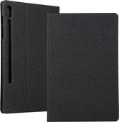 Samsung Galaxy Tab S7 Hoes - Mobigear - Folio 2 Serie - Katoen Bookcase - Zwart - Hoes Geschikt Voor Samsung Galaxy Tab S7