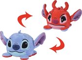 Disney - Lilo & Stitch - Stitch & Leroy Omkeerbaar 8cm - Blauw/Rood - Pluche - Knuffel