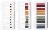 BOTC Film Index tab Memoblokken - 44 x 11 mm - 20 x Morandi Kleur / transparant op flexibele liniaal met millimeter aanduiding - 600index tabs