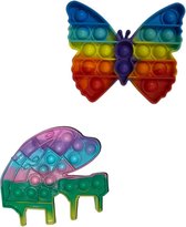 Pop It - Set van 2x - Piano en Vlinder - Pop it fidget toy goedkoop