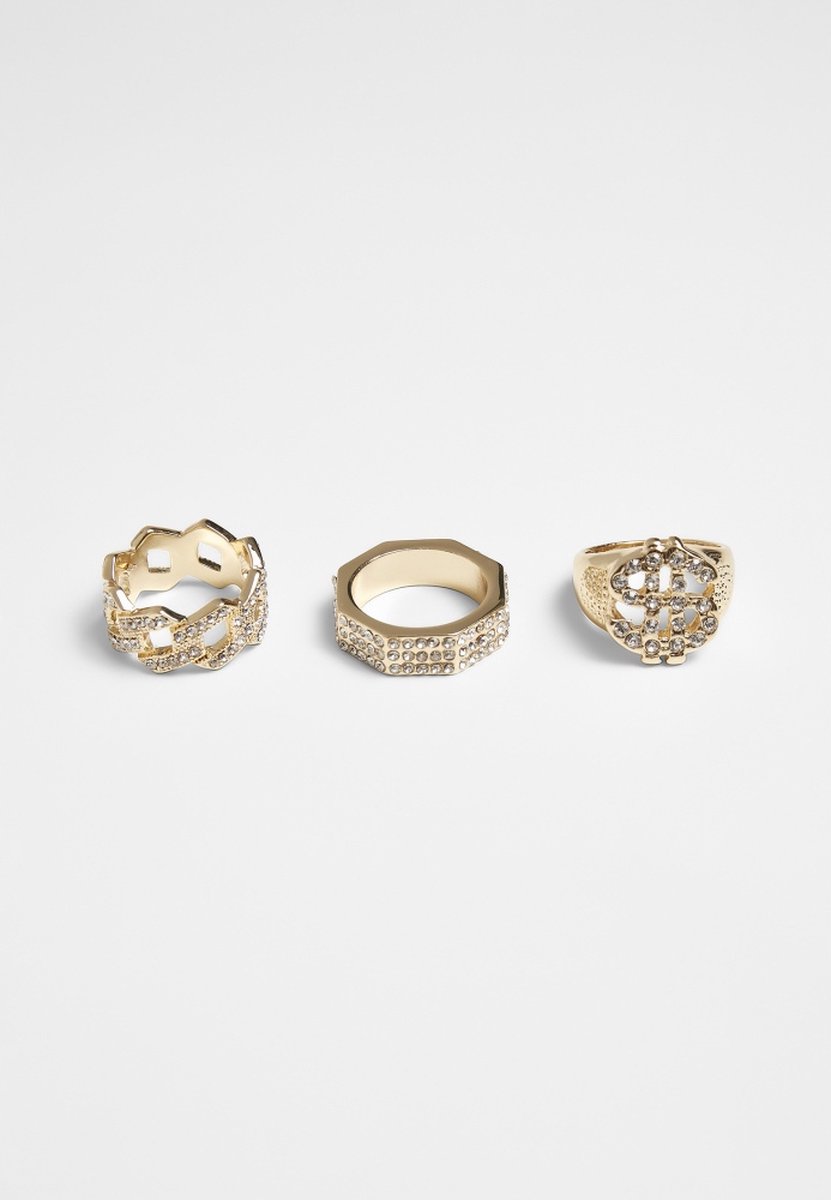 Urban Classics - Dollar Ring 3Pack Ring - S/M - Goudkleurig