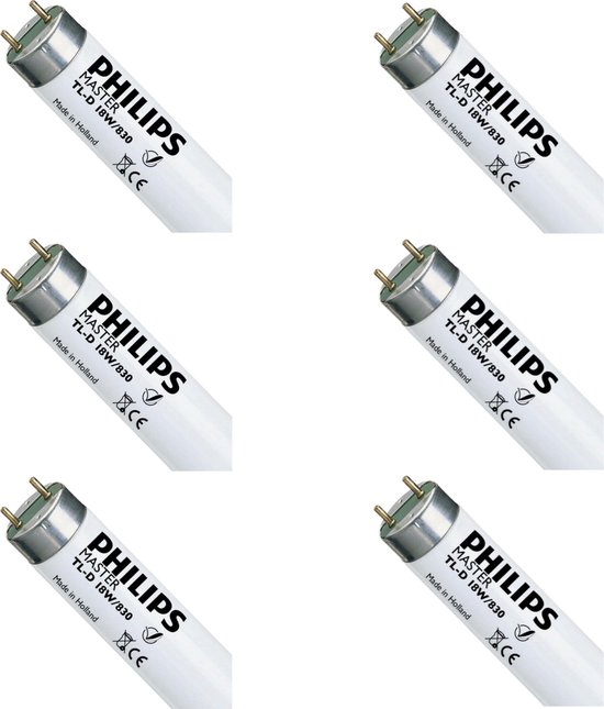 Philips Leuchtstoffröhre MASTER TL-D Super 80 - T8 830 Warmweiß 18W (590mm 26mm) 8711500631657 Philips Leuchtstoffröhre MASTER TL-D Super 80 - T8 830 Warmweiß 18W (590mm 26mm) 8711500631657