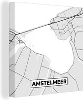 Canvas Schilderij Kaart - Plattegrond - Amstelmeer - Stadskaart - Nederland - 20x20 cm - Wanddecoratie
