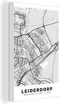 Canvas Schilderij Plattegrond - Leiderdorp - Kaart - Stadskaart - 20x30 cm - Wanddecoratie