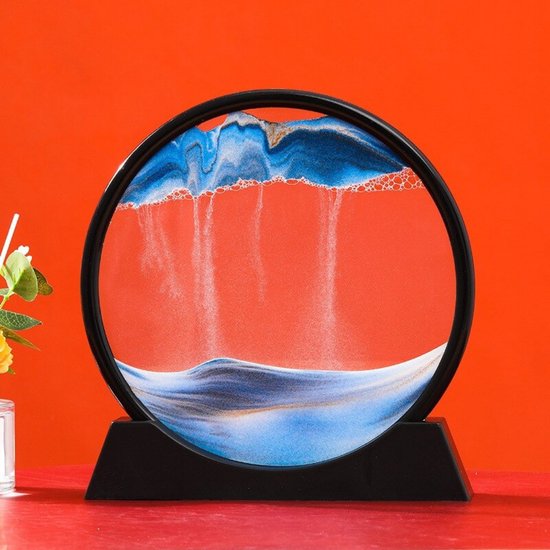 Thumbnail van een extra afbeelding van het spel Pico NL® Bewegende Zandkunst Blauw - Zandloper - Decoratieve kunst - 18 x 18 cm