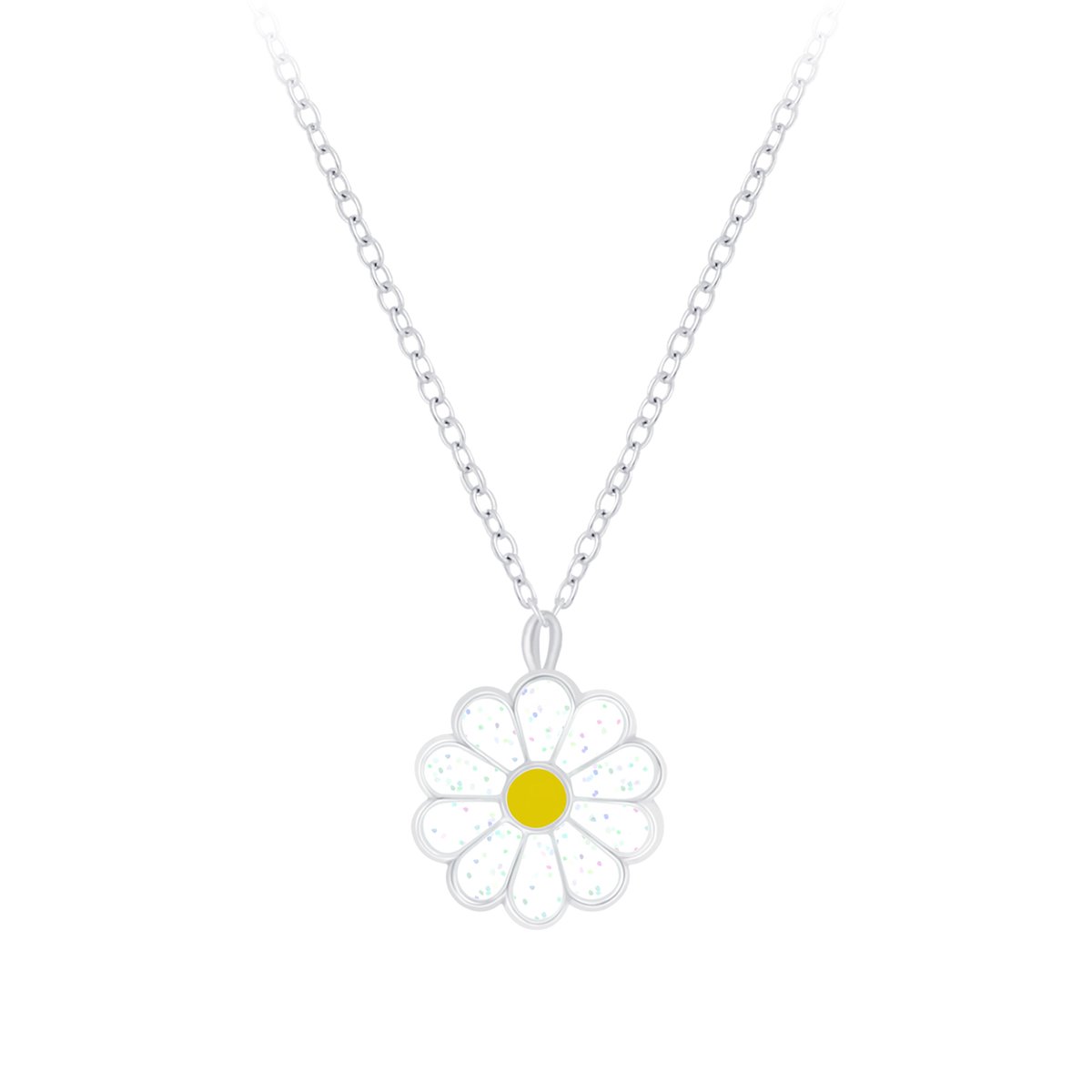 Zilveren kinderketting met madeliefje hanger | daisy ketting meisje | Zilverana | Sterling 925 Silver (Echt zilver)