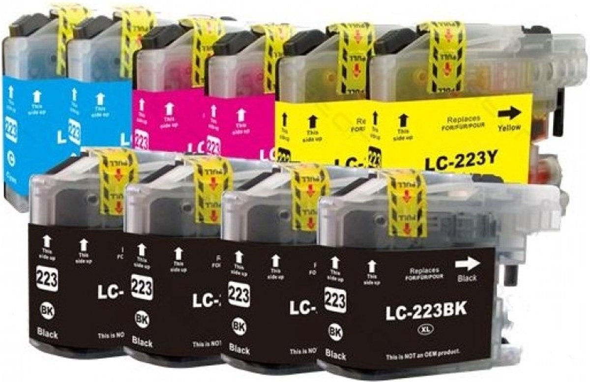 LC 223 BK/C/M/Y XL 10 stuks multipack AtotZinkt Cartridges compatibel voor Brother LC223 XL 4 x zwart 2 x alle kleuren multipack DCP-J4120DW MFC-J4420DW MFC-J4425DW MFC-J4620DW MFC-J4625DW MFC-J5320DW MFC-J5620DW MFC-J5625DW MFC-J5720DW LC-223 XL