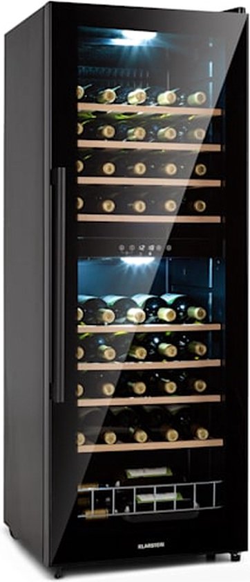 Koelkast: Klarstein Barossa 54 Duo wijnkoelkast 2 koelzones - Wijnklimaatkast 148 liter / 54 flessen - touch bedieningspaneel - 42 dB, van het merk Klarstein