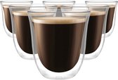 Dubbelwandige Glazen - 220 ml - Set van 6 - Koffieglazen - Theeglas - Cappuccino Glazen - Latte Macchiato Glazen