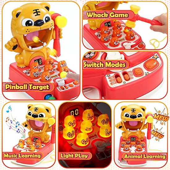 Thumbnail van een extra afbeelding van het spel Mole Game Hamerbeukend Speelgoed-Roze-Peuters-Kinderen-Meisjes/Interactief speelgoed Ontwikkelingseducatie