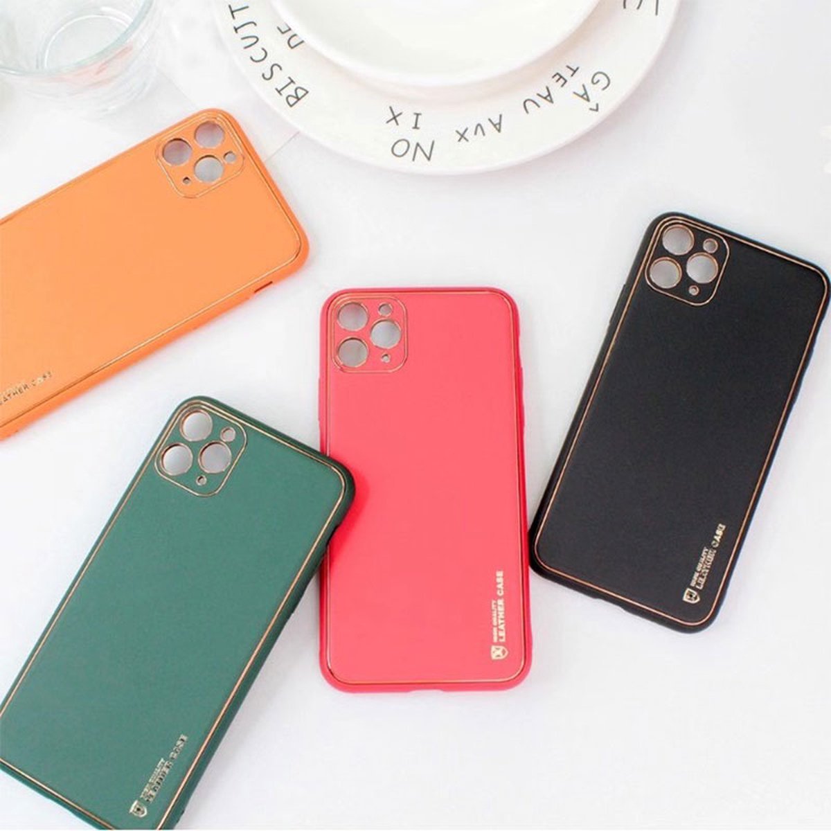 Apple iPhone 13 achterkant TPU Luxe High Quality Leather Case